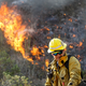 A firefighter near a wildfire in Azusa, California on June 20, 2016 (Associated Press)